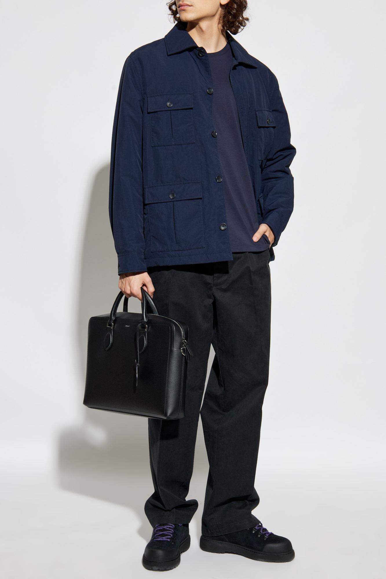 Navy blue Jacket with logo Bally - Vitkac France